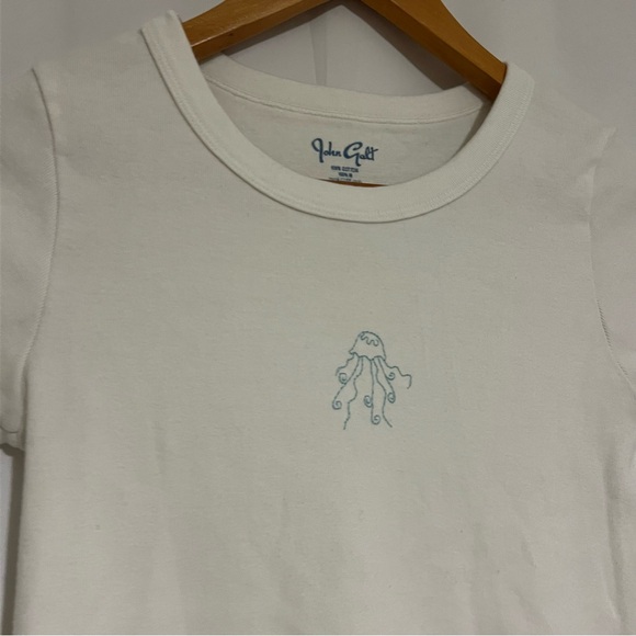 RARE Brandy Melville Embroidered Jellyfish Ashlyn Top - Picture 2 of 4